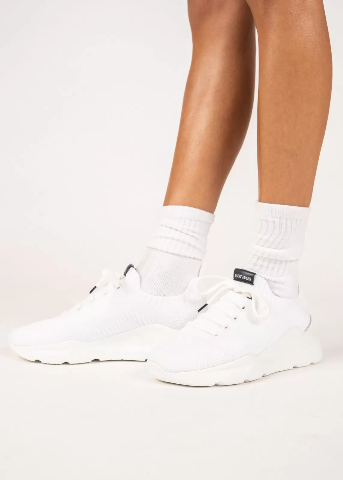 Shoes & Socks>Saint James Technical sneakers for women BLANC